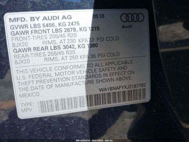 2018 AUDI Q5 WA1BNAFYXJ2187762 Photo 8