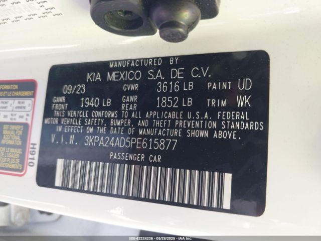 3KPA24AD5PE615877 KIA RIO S