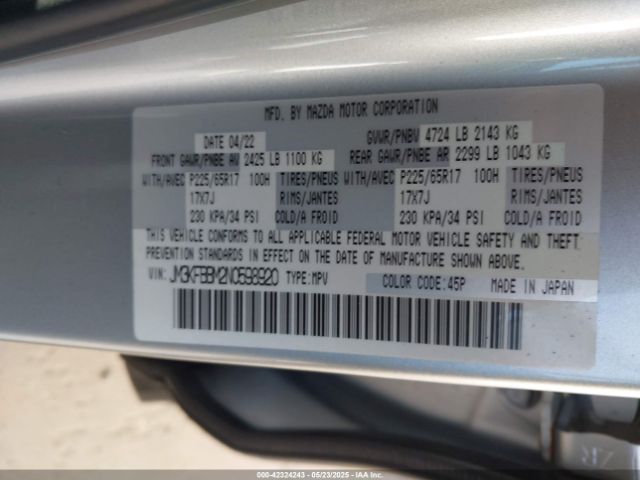 2022 MAZDA CX-5 JM3KFBBM2N0598920 Photo 8