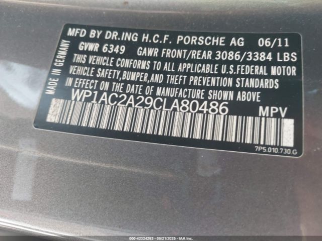 2012 PORSCHE CAYENNE WP1AC2A29CLA80486 Photo 8