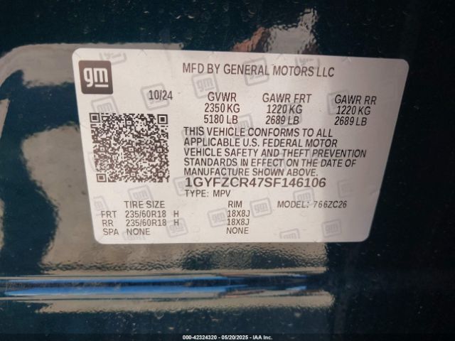 1GYFZCR47SF146106 Cadillac Xt4 Fwd Premium Luxury