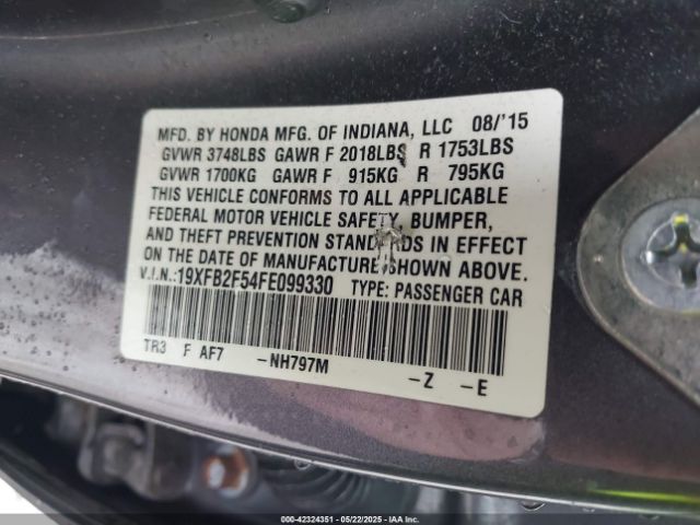 19XFB2F54FE099330 Honda Civic Lx