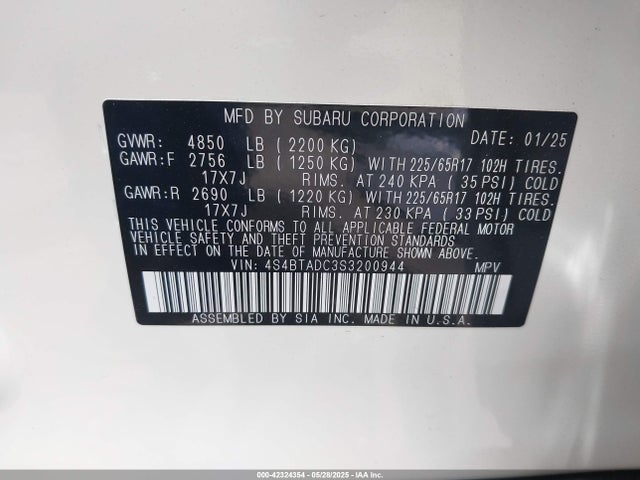 4S4BTADC3S3200944 Subaru na, u5