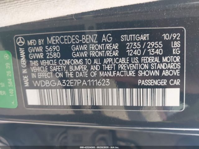 1993 MERCEDES-BENZ 300 WDBGA32E7PA111623 Photo 8