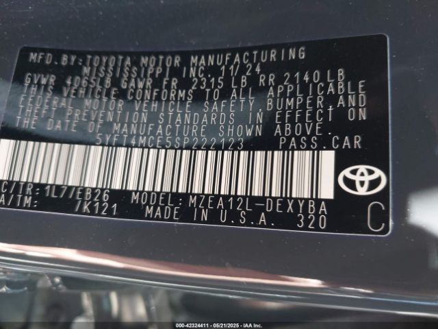 5YFT4MCE5SP222123 Toyota Corolla Xse