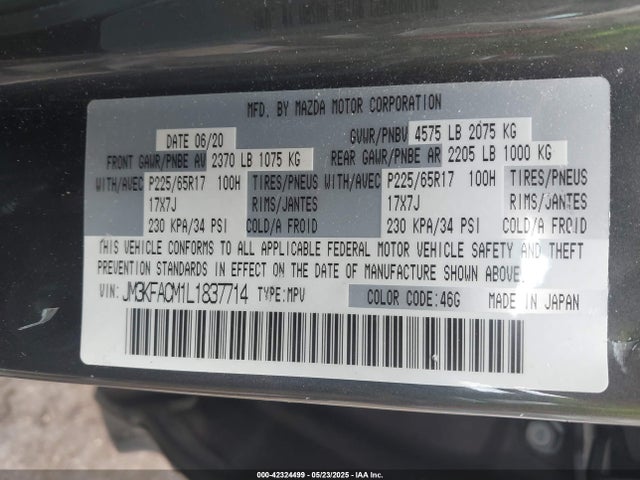 Mazda py cylinder deactivation 2020 JM3KFACM1L1837714 Image 9