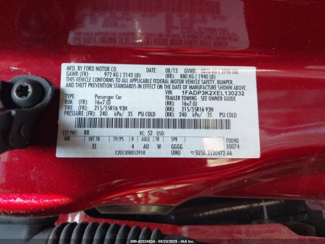 1FADP3K2XEL130232 Ford 2014