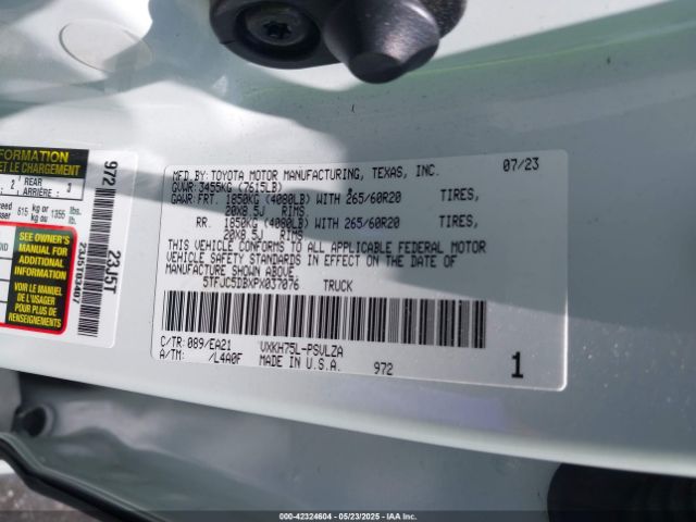2023 TOYOTA TUNDRA HYBRID 5TFJC5DBXPX037076 Photo 8