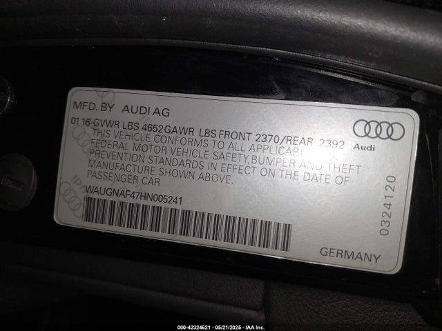 WAUGNAF47HN005241 Audi A4 2.0t Premium