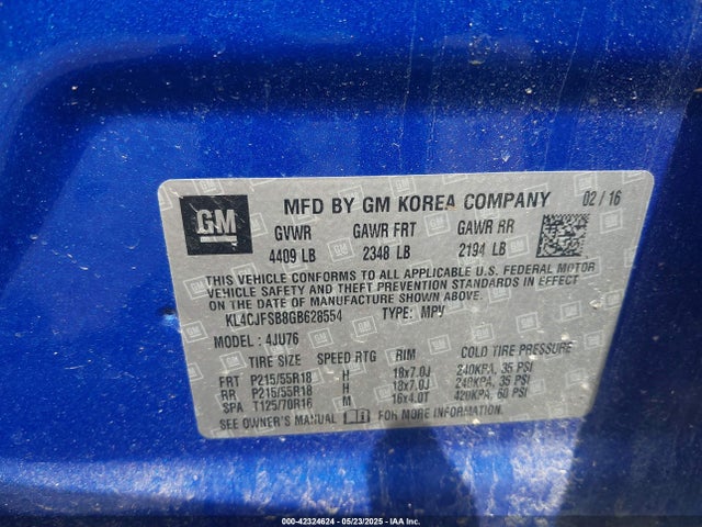Buick Encore Convenience 2016 KL4CJFSB8GB628554 Image 9