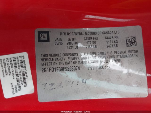 2015 CHEVROLET CAMARO 2G1FD1E39F9268074 Photo 8