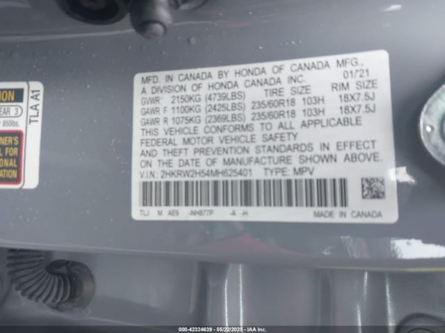 2021 HONDA CR-V 2HKRW2H54MH625401 Photo 8