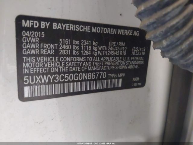 5UXWY3C50G0N86770 BMW X3 Xdrive28d