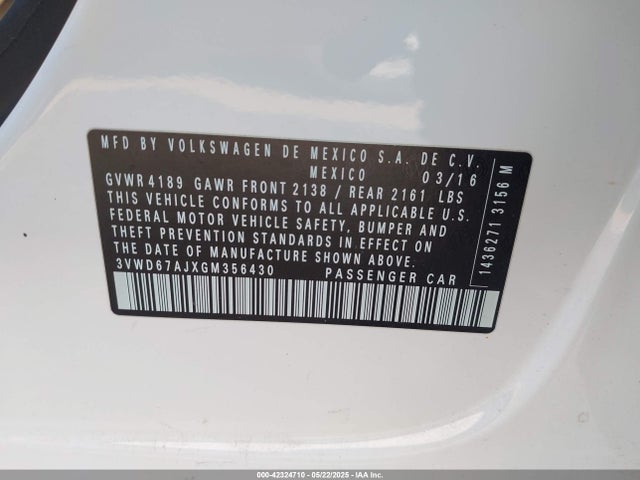 3VWD67AJXGM356430 Volkswagen 1.4t