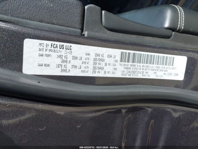 2015 JEEP GRAND CHEROKEE 1C4RJFBG2FC214139 Photo 8