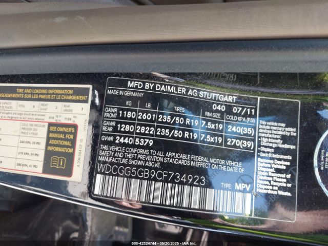 2012 MERCEDES-BENZ GLK 350 WDCGG5GB9CF734923 Photo 8