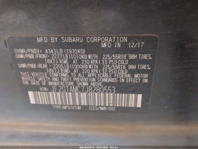 2018 SUBARU CROSSTREK JF2GTAMC7J8280553 Photo 8