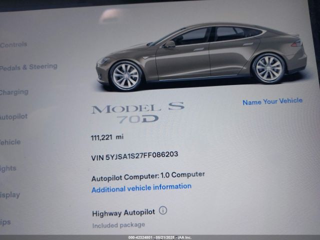 5YJSA1S27FF086203 Tesla Model S 70d/85d/p85d