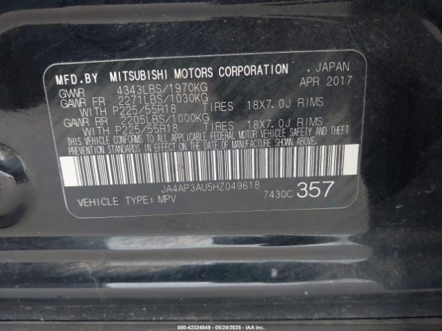2017 MITSUBISHI OUTLANDER SPORT JA4AP3AU5HZ049618 Photo 8