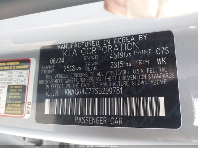 KNAG64J77S5299781 KIA gdi theta iii