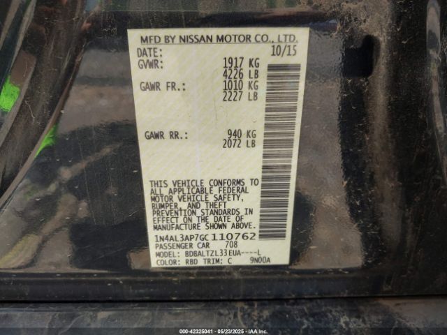 1N4AL3AP7GC110762 Nissan Altima