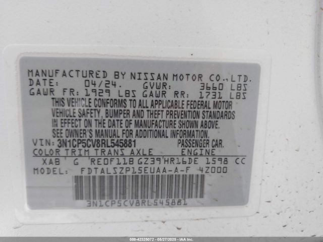 2024 NISSAN KICKS 3N1CP5CV8RL545881 Photo 8