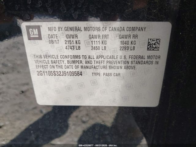 2G1105S32J9109584 Chevrolet IMPALA 1LT