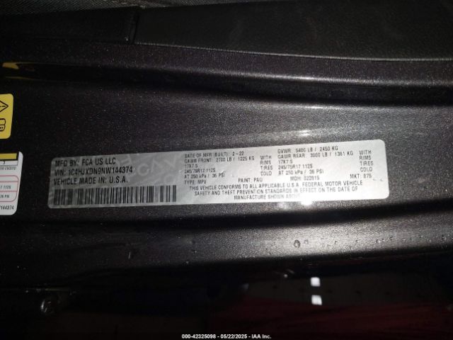 2022 JEEP WRANGLER UNLIMITED 1C4HJXDN9NW144374 Photo 8