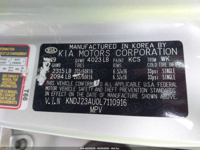 KNDJ23AU0L7110916 KIA SOUL LX