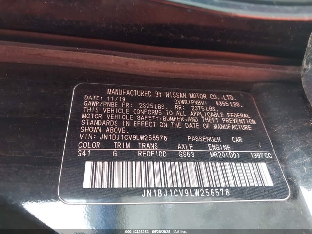 JN1BJ1CV9LW256578 Nissan Rogue Sport S Fwd Xtronic Cvt