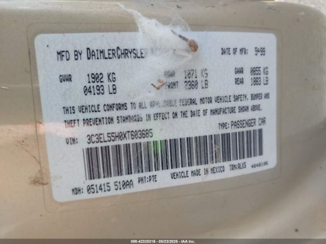 1999 CHRYSLER SEBRING 3C3EL55H0XT603685 Photo 8