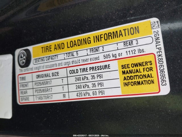 2013 Chevrolet Equinox 2lt მანქანა იყიდება აუქციონზე, vin: 2GNALPEK8D6369563, აუქციონის ნომერი: 42325317