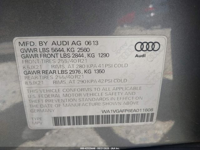 2014 AUDI SQ5 WA1VGAFP6EA011608 Photo 8