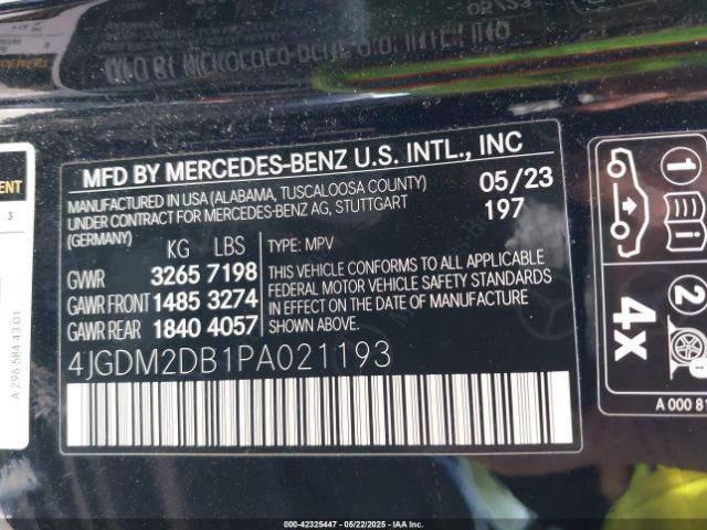 2023 MERCEDES-BENZ EQS 450+ SUV 4JGDM2DB1PA021193 Photo 8