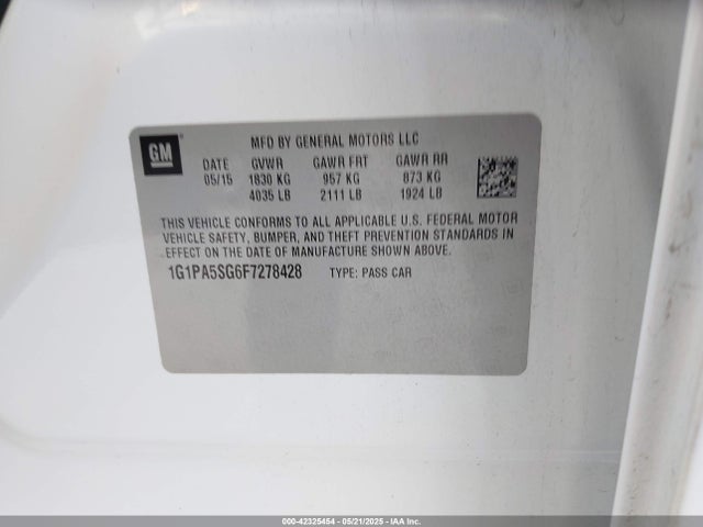 1G1PA5SG6F7278428 Chevrolet Cruze Ls Auto