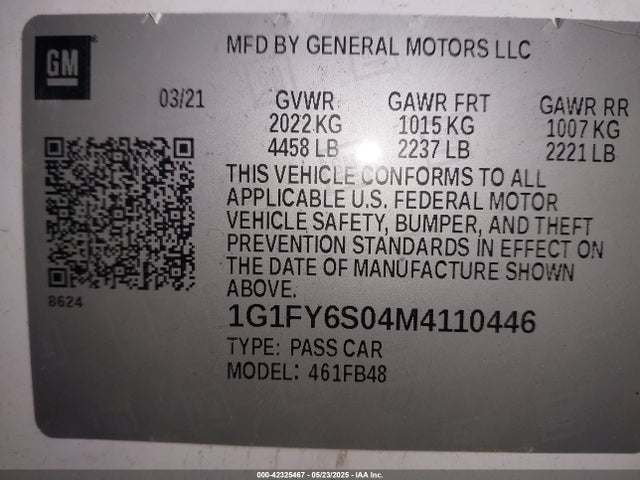 2021 CHEVROLET BOLT EV 1G1FY6S04M4110446 Photo 8