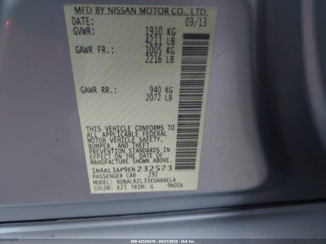 1N4AL3AP9EN232573 Nissan Altima