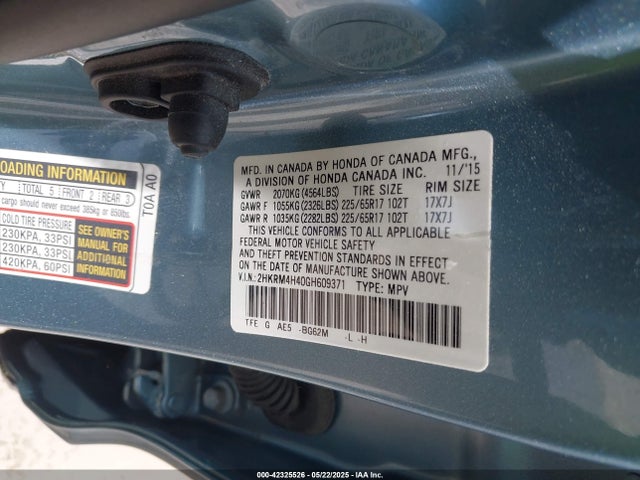 Honda CR-V SE 2016 2HKRM4H40GH609371 Image 9