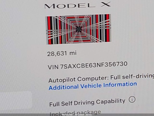 7SAXCBE63NF356730 Tesla Model X Plaid Tri Motor All-wheel Drive