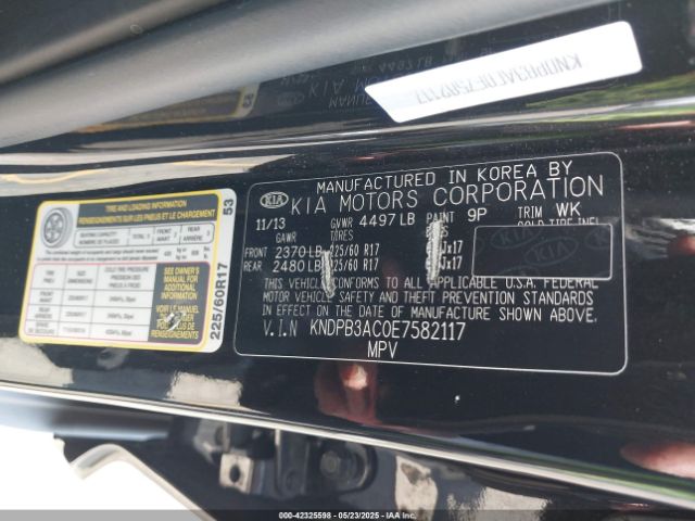 KNDPB3AC0E7582117 KIA Sportage Lx