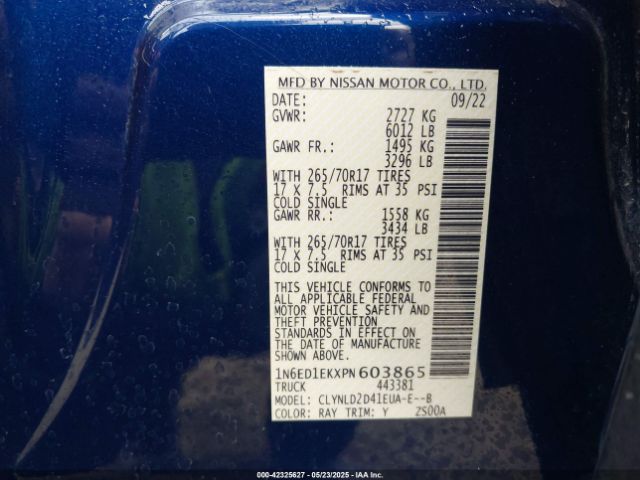 2023 NISSAN FRONTIER 1N6ED1EKXPN603865 Photo 8