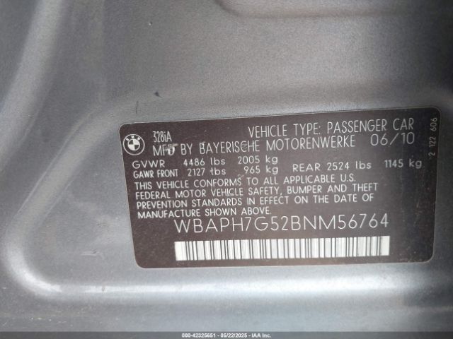 2011 BMW 328I WBAPH7G52BNM56764 Photo 8