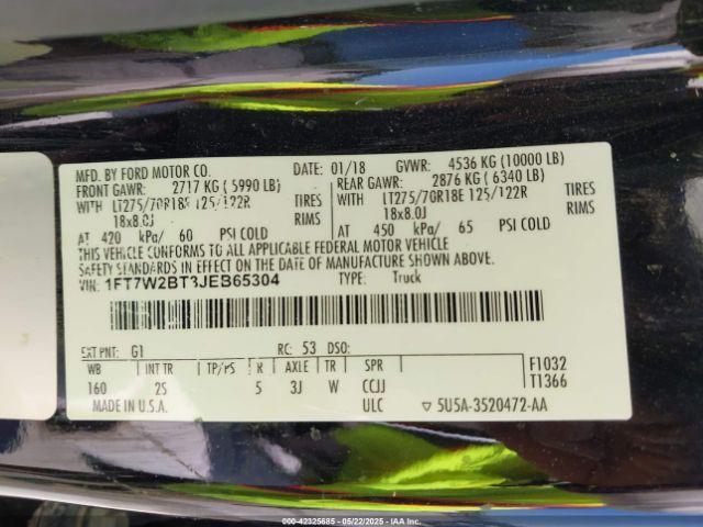 2018 FORD F-250 1FT7W2BT3JEB65304 Photo 8