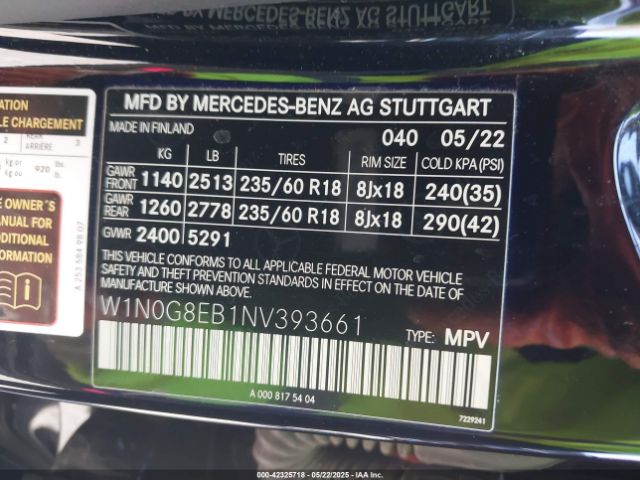 2022 MERCEDES-BENZ GLC 300 W1N0G8EB1NV393661 Photo 8