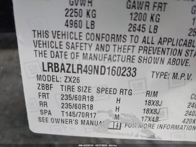 Buick lsy 2022 LRBAZLR49ND160233 Image 9