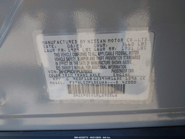 Nissan 2023 2023 3N1CP5CV1PL570568 Image 9