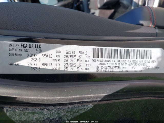 Dodge 2018 2018 1C4SDJCT9JC292059 Image 9
