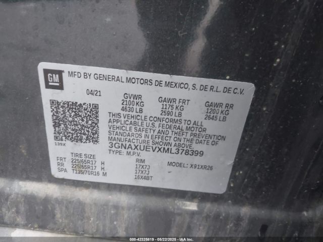 3GNAXUEVXML378399 Chevrolet Equinox Awd Lt