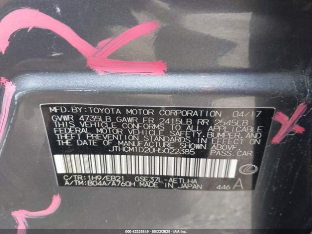 2017 LEXUS IS 300 JTHCM1D20H5022385 Photo 8