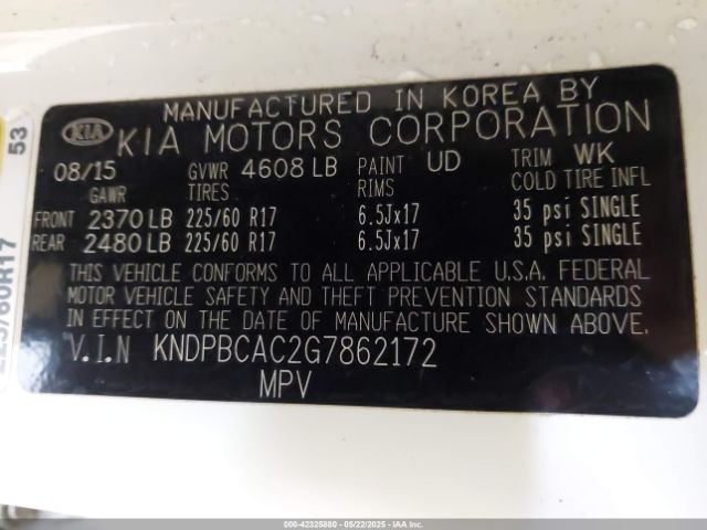 KNDPBCAC2G7862172 KIA Sportage Lx